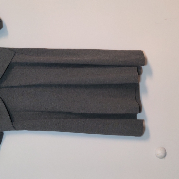 Boden Grey Short Sleeve A-Line Cross Front Lined Sweater Dress Size 10 - Picture 4 of 15